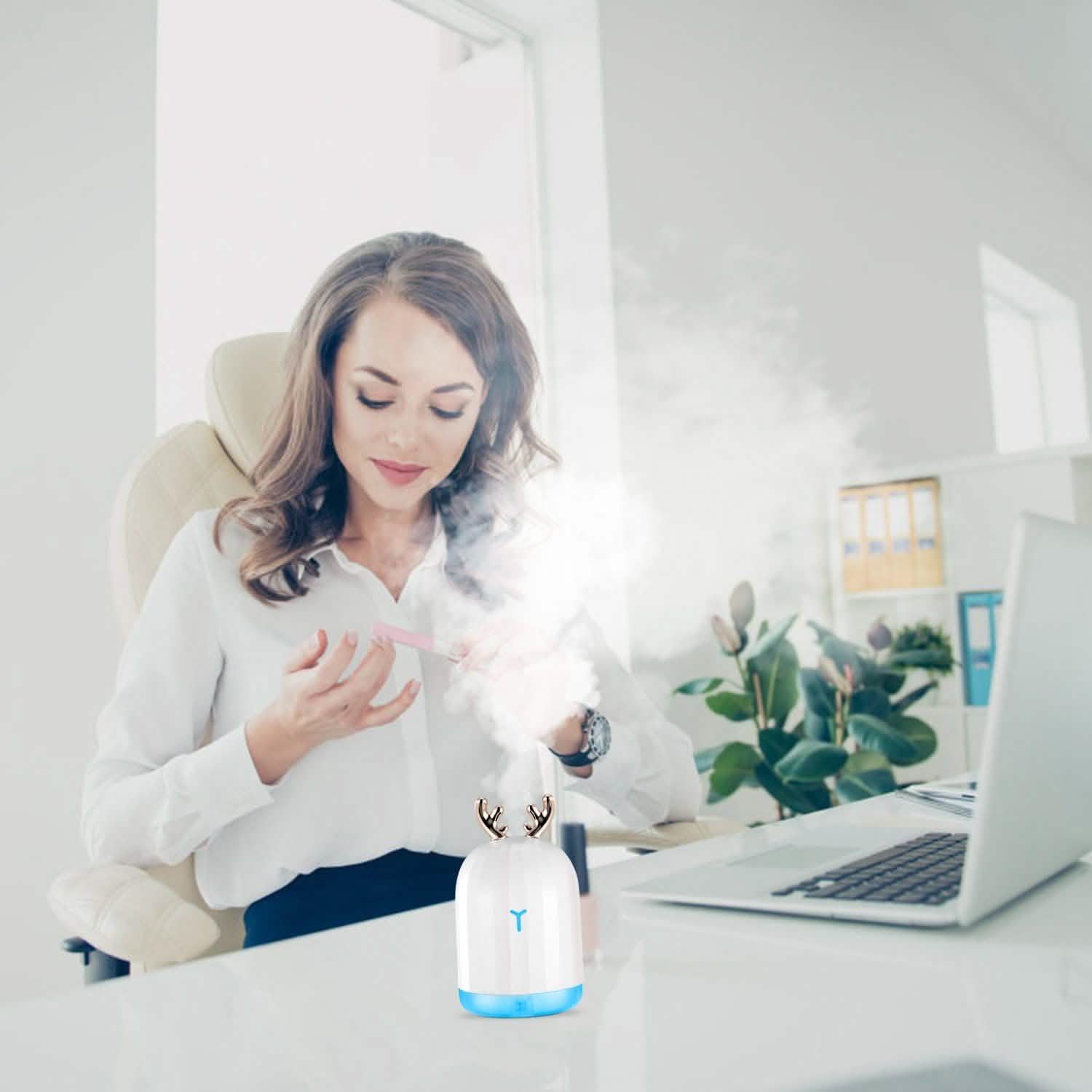 220ml Cool Mist Humidifier Ultrasonic Air Diffuser Atomizer with 7 Color