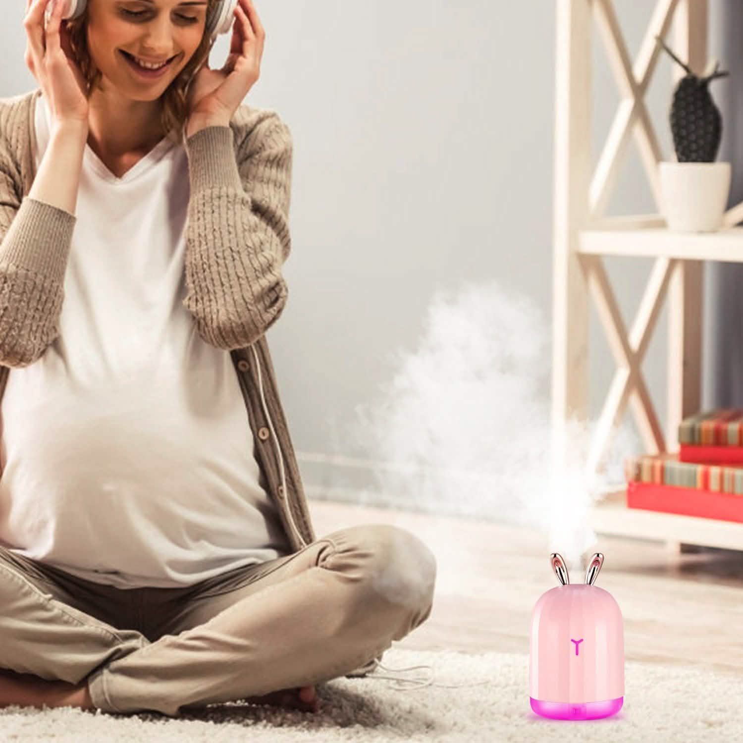 220ml Cool Mist Humidifier Ultrasonic Air Diffuser Atomizer with 7 Color