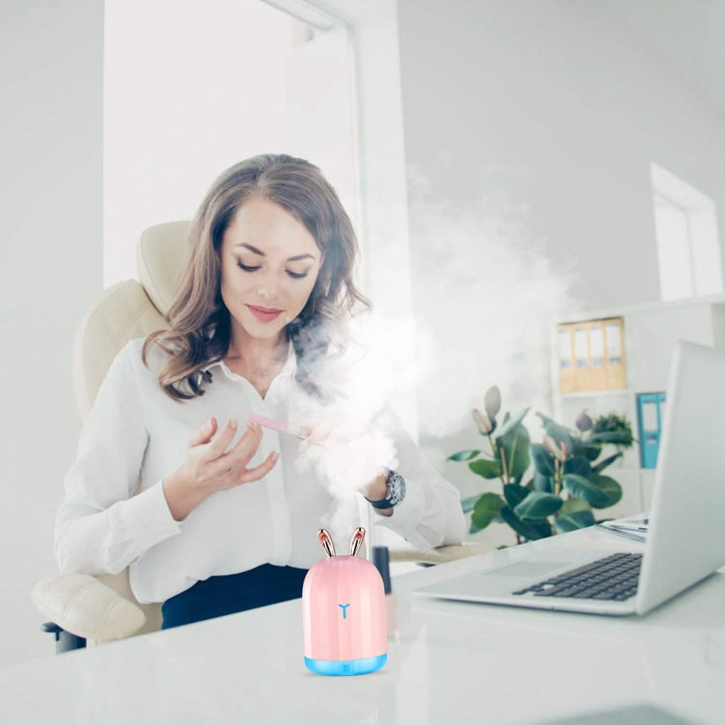 220ml Cool Mist Humidifier Ultrasonic Air Diffuser Atomizer with 7 Color