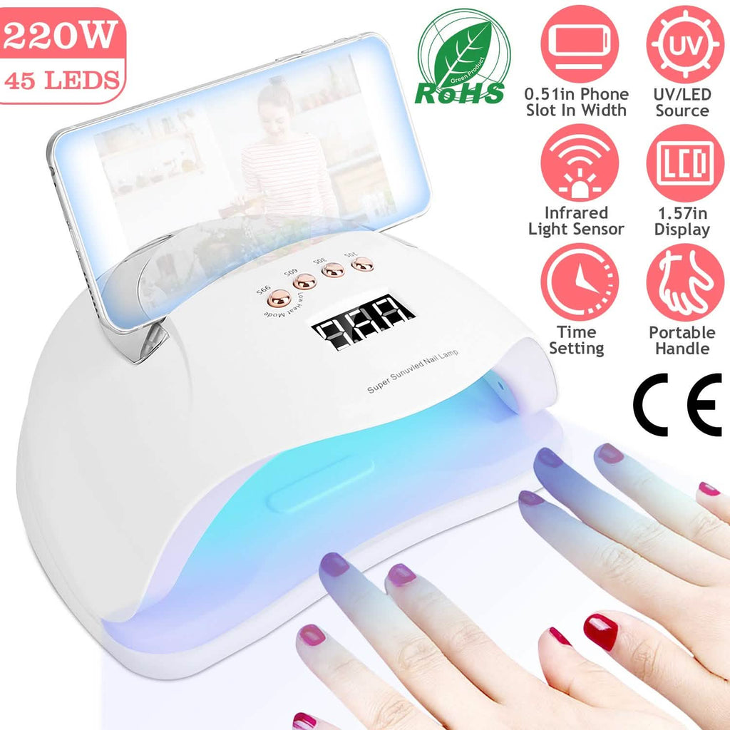 220W UV LED Nail Lamp Gel Polish Dryer