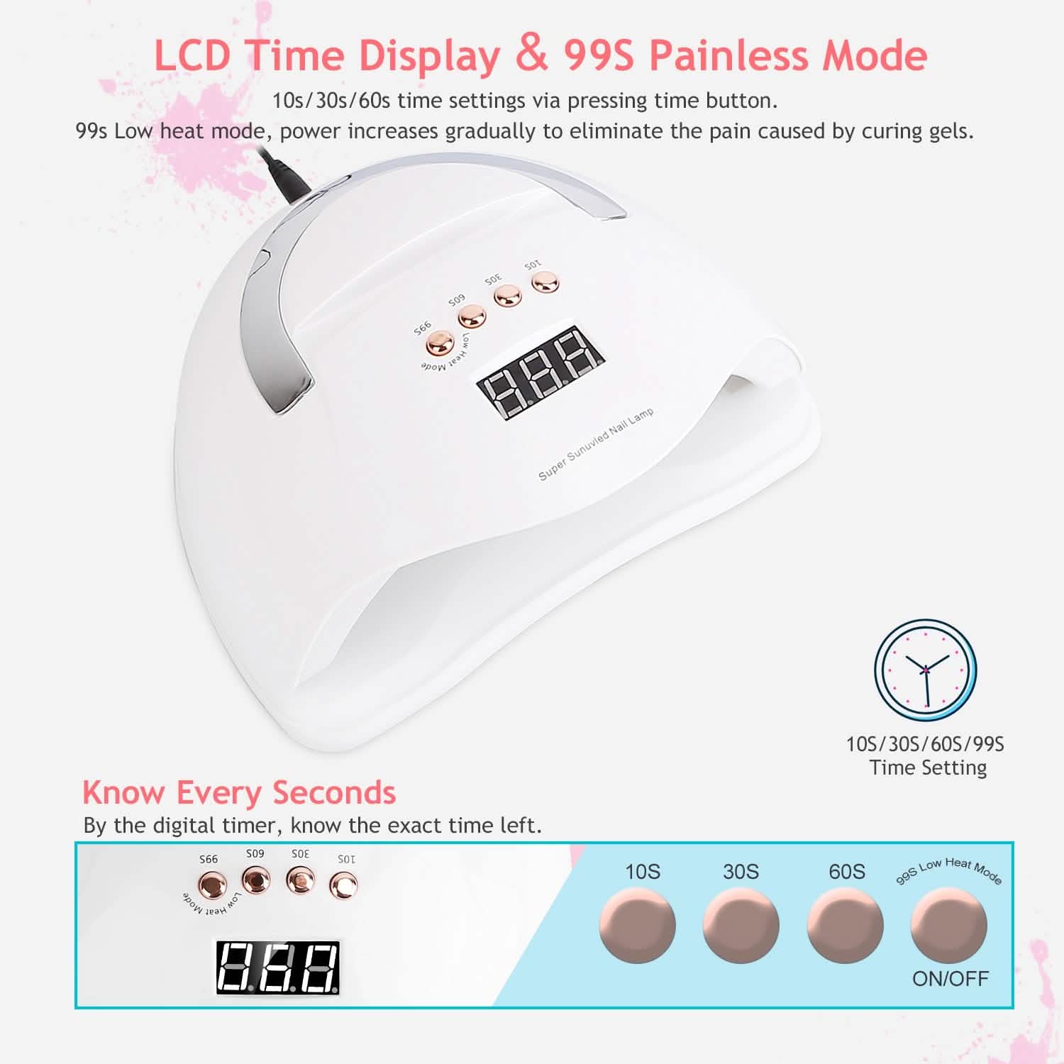 220W UV LED Nail Lamp Gel Polish Dryer