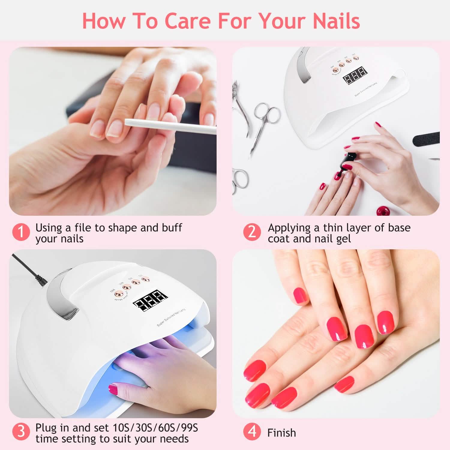220W UV LED Nail Lamp Gel Polish Dryer