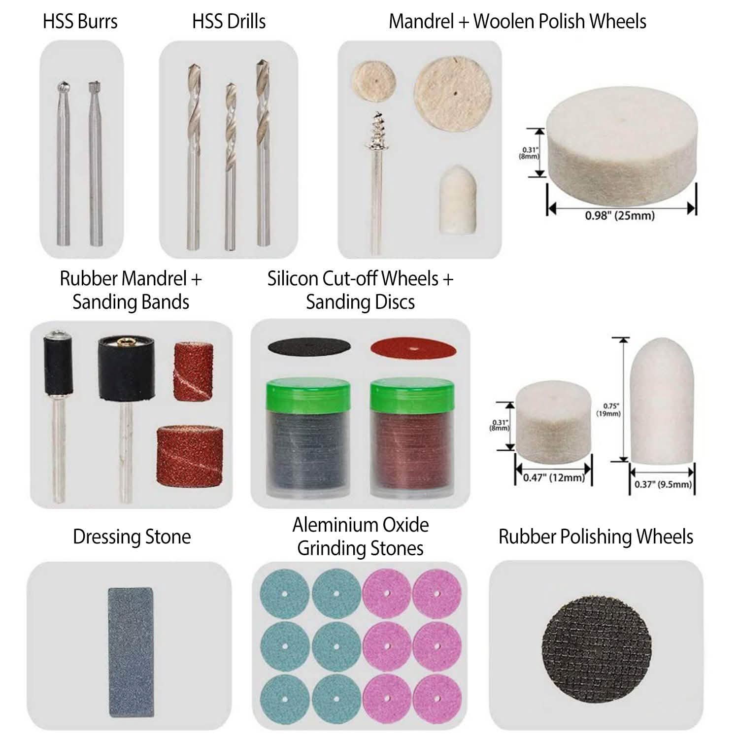 228-Piece: Rotary Dremel Accessory Tool Kit