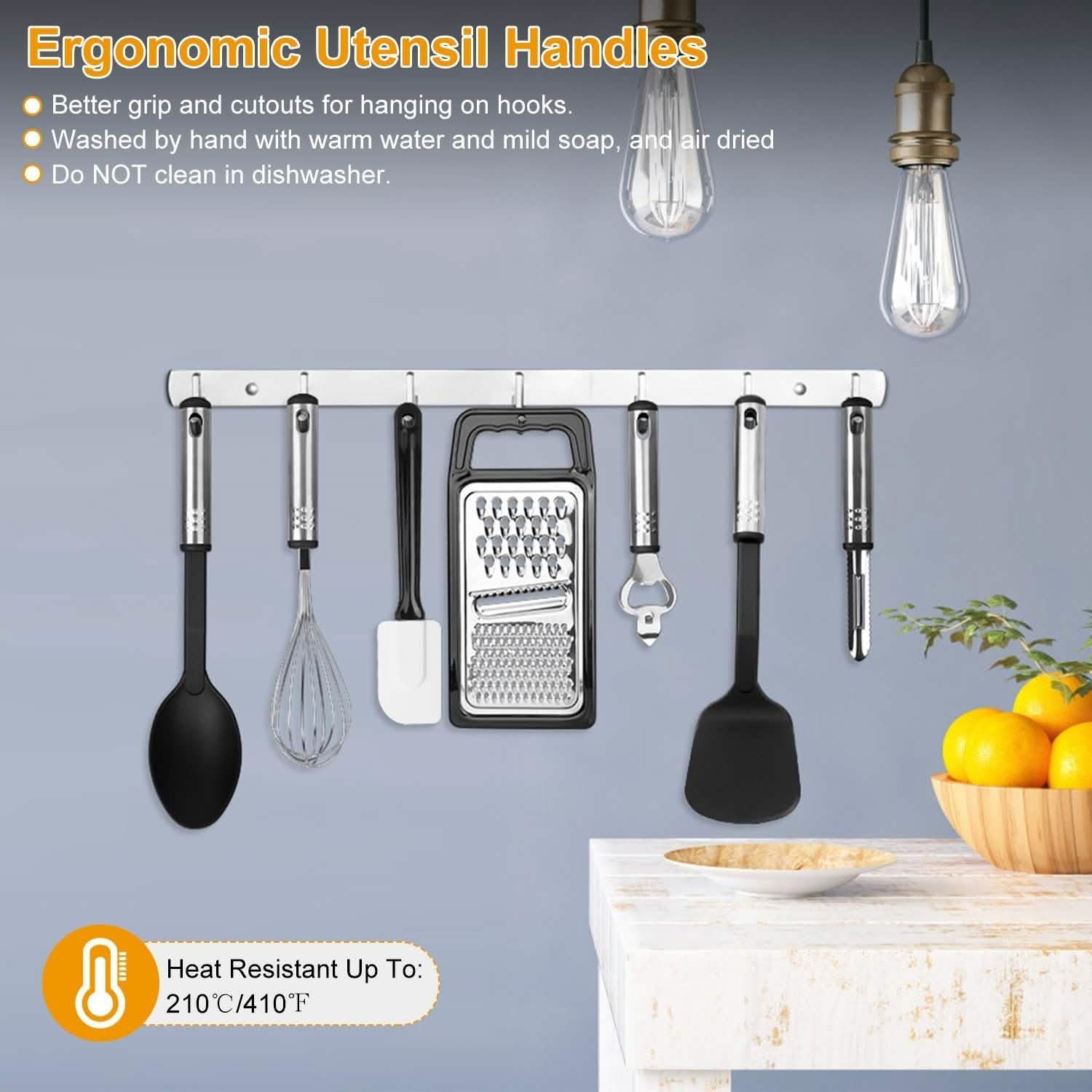 23-Piece Set: Kitchen Utensil Set Stainless Steel Nylon