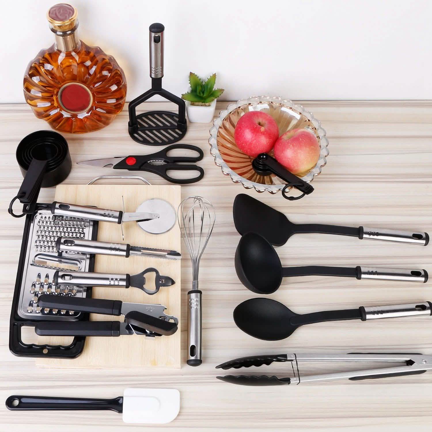 23-Piece Set: Kitchen Utensil Set Stainless Steel Nylon