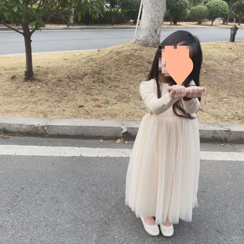 Soft Skin-friendly Long Sleeve Tulle Tutu Princess Dress