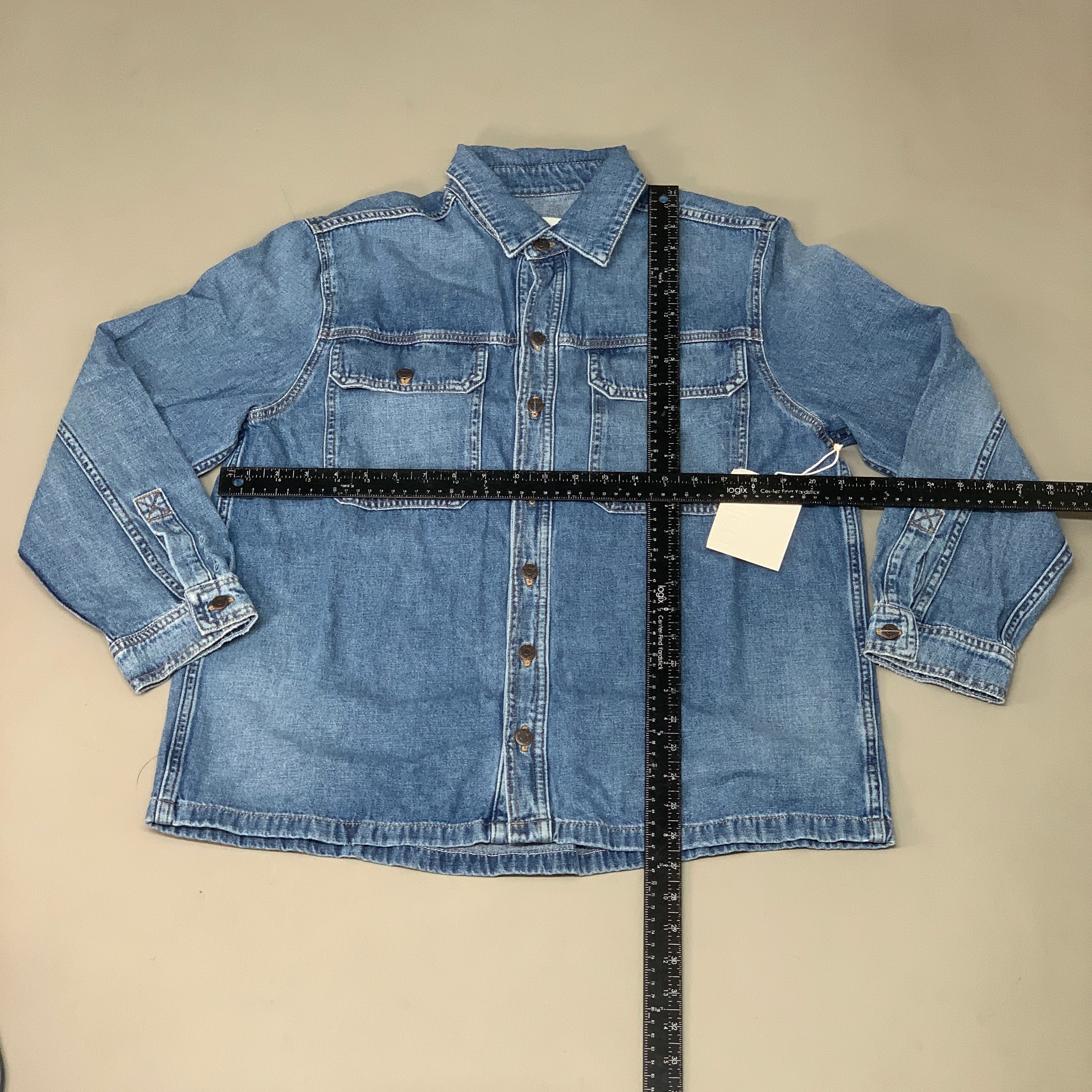 ETICA Harriette Shirt Jacket w/ Front Top Pockets & Collar River Rock Size S EW143309