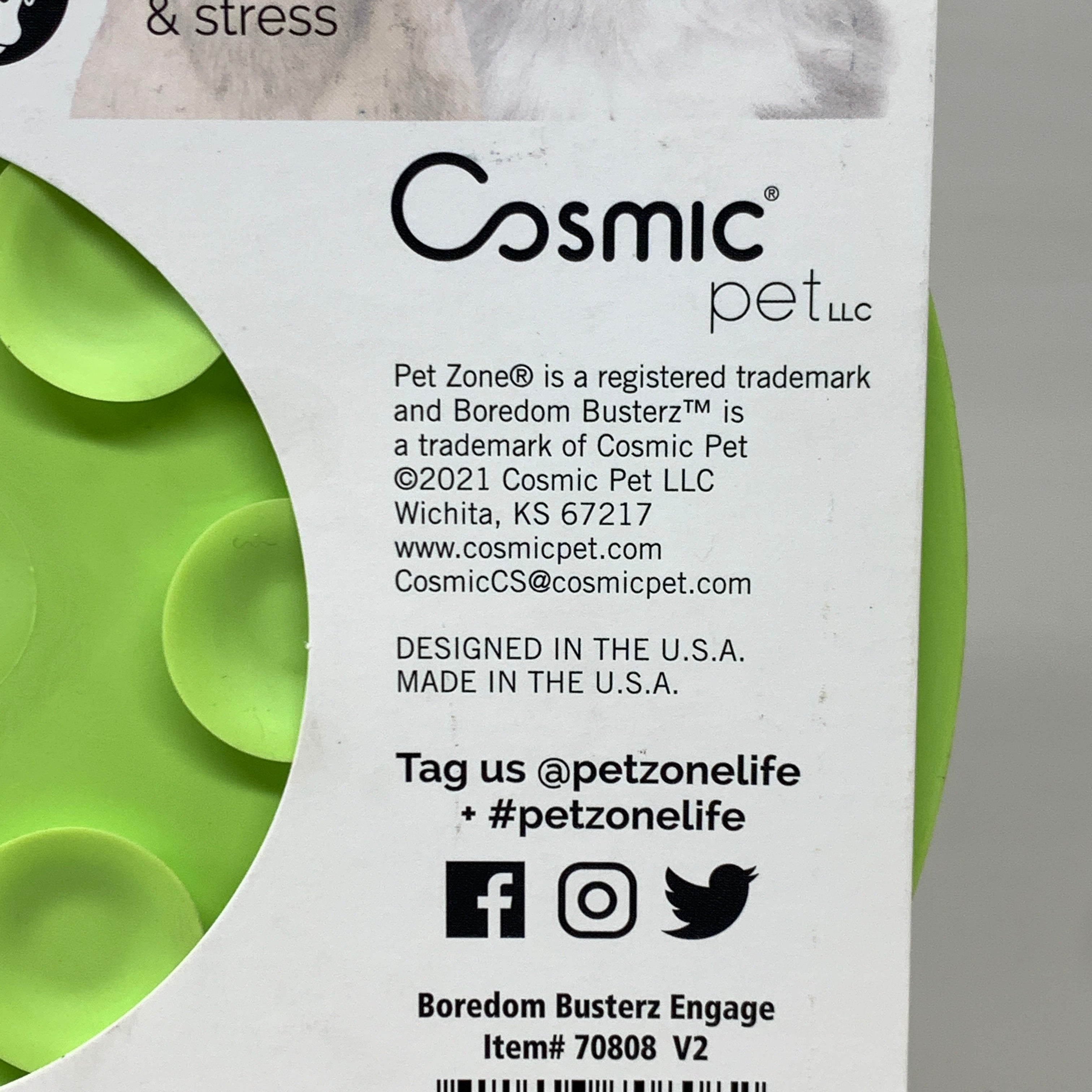 COSMIC PET (2 PK) Boredom Busterz Engage Slow Feeder Licking Mat Green 70808 V2