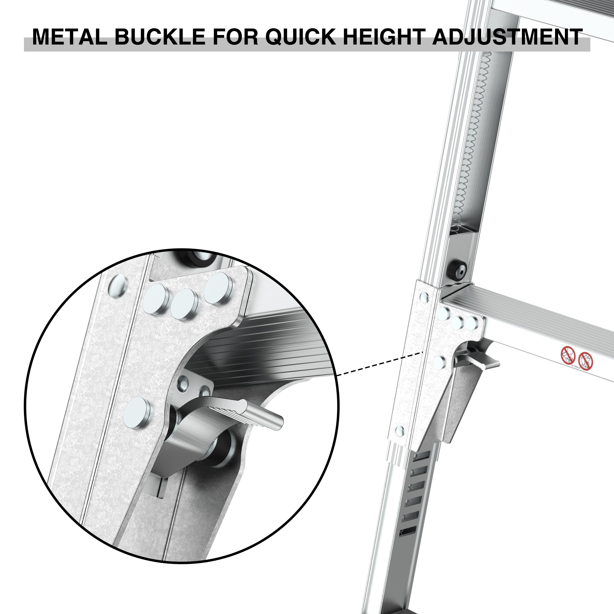 Aluminum Work Platform Large Size Step Stool Folding Portable Work Bench 40" Width Telescopic Feet 22" -27.5" Height Adjustable