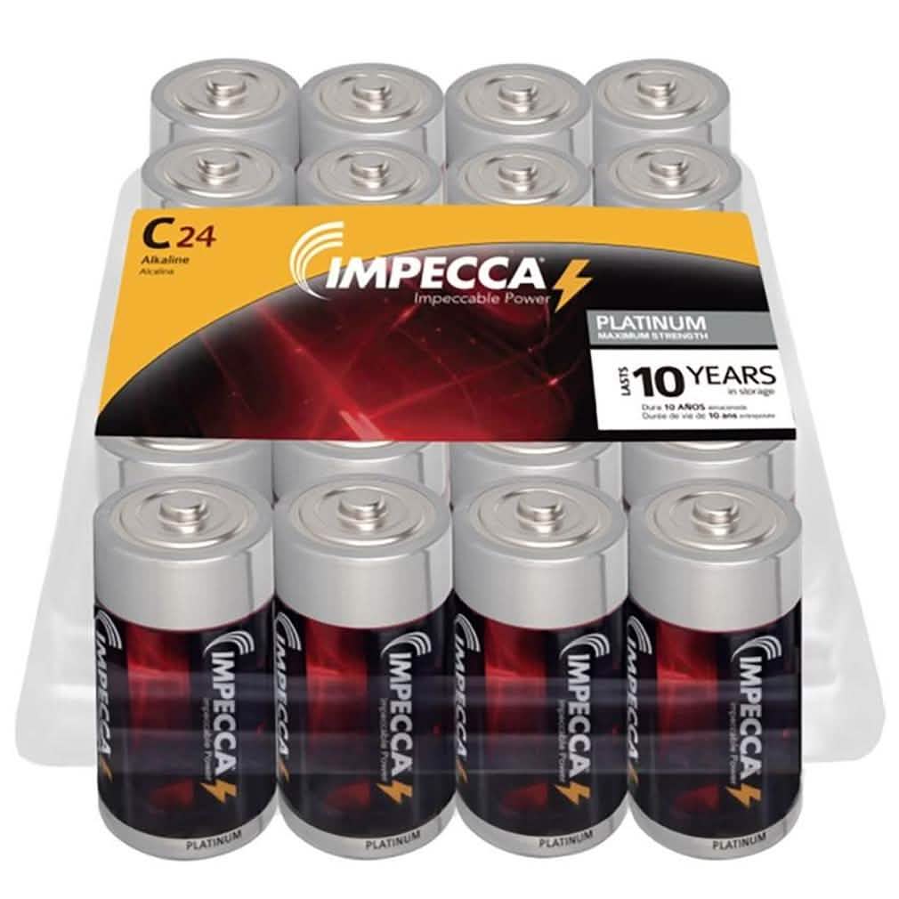 24-Pack: Impecca Alkaline C LR14 Platinum Batteries