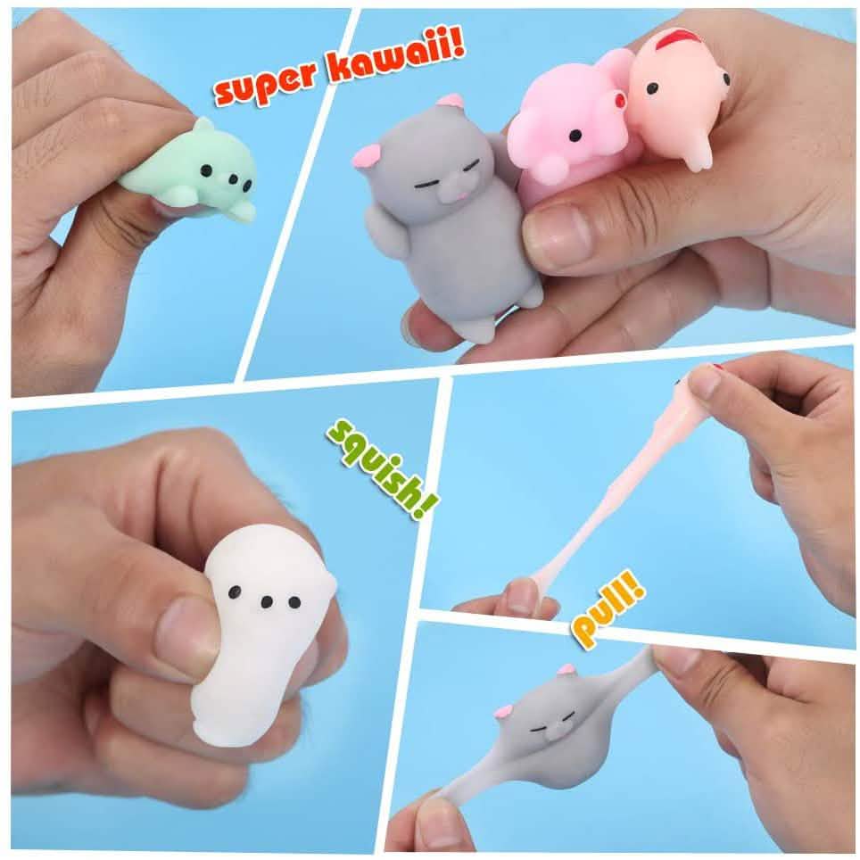 24-Pack: Kids Mochi Squishy Toy with Storage