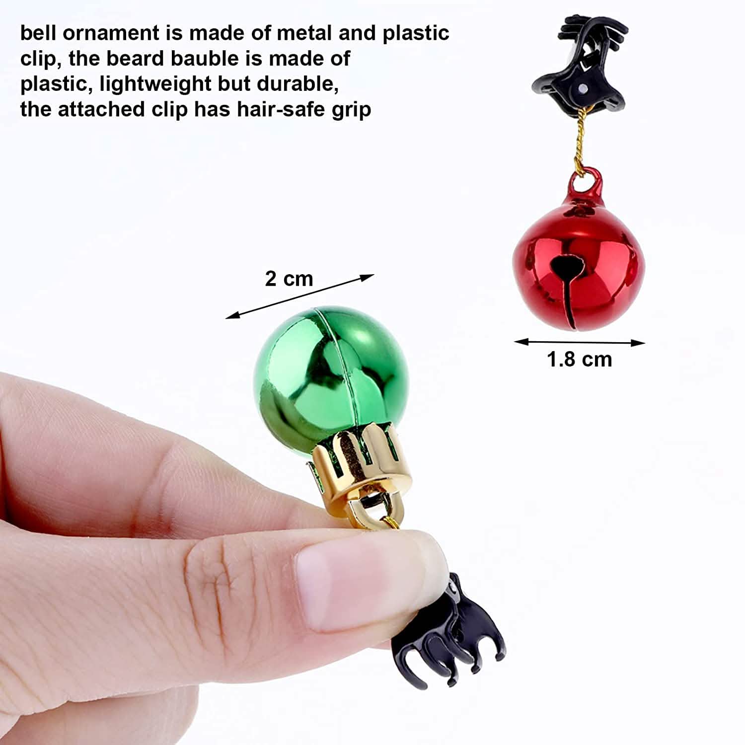 24-Piece: Christmas Beard Baubles Ornaments Santa Claus Beard Bells