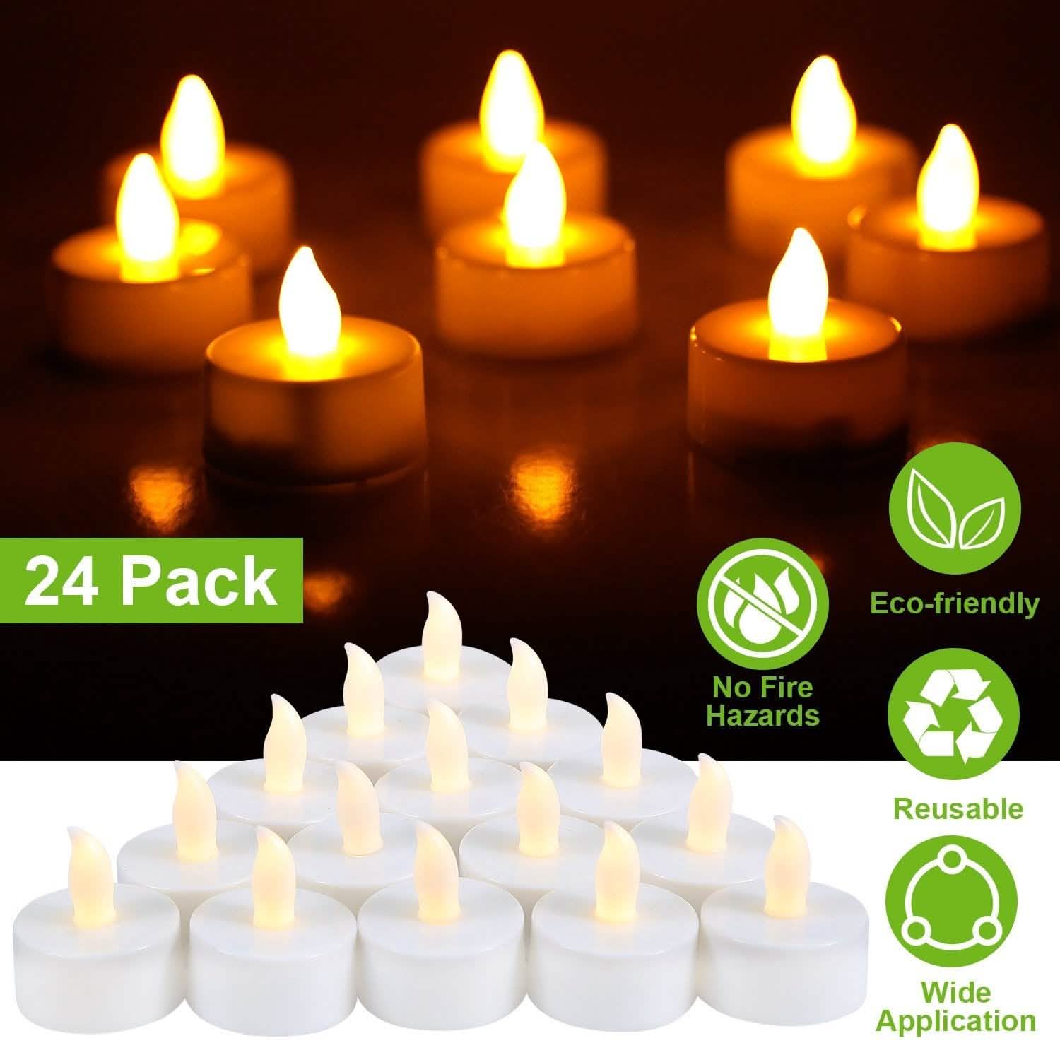 24-Piece: Flameless LED Tealight Candles