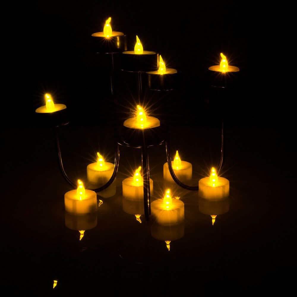 24-Piece: LED Flameless Tealight Smokeless Flickering Candles