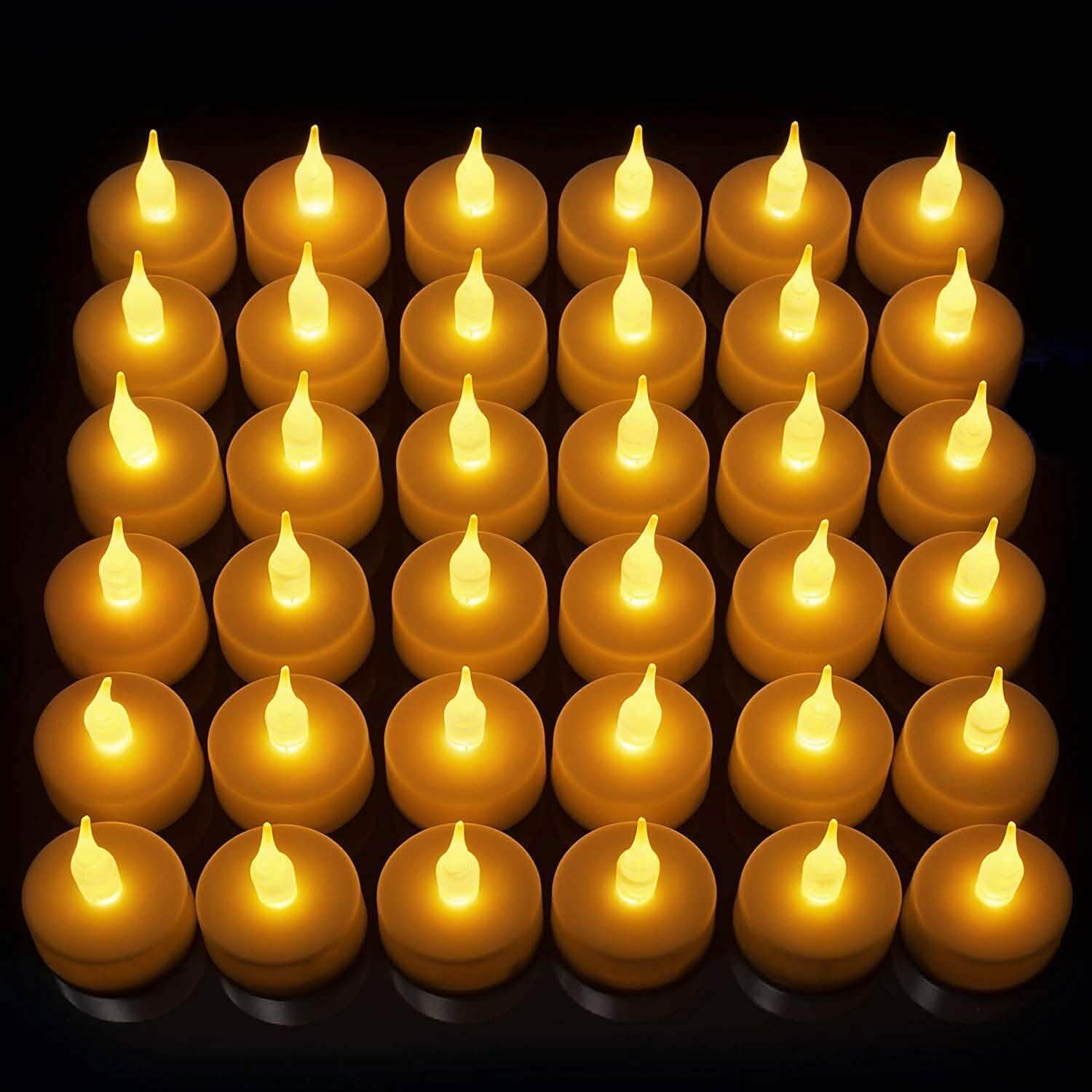 24-Piece: LED Flameless Tealight Smokeless Flickering Candles