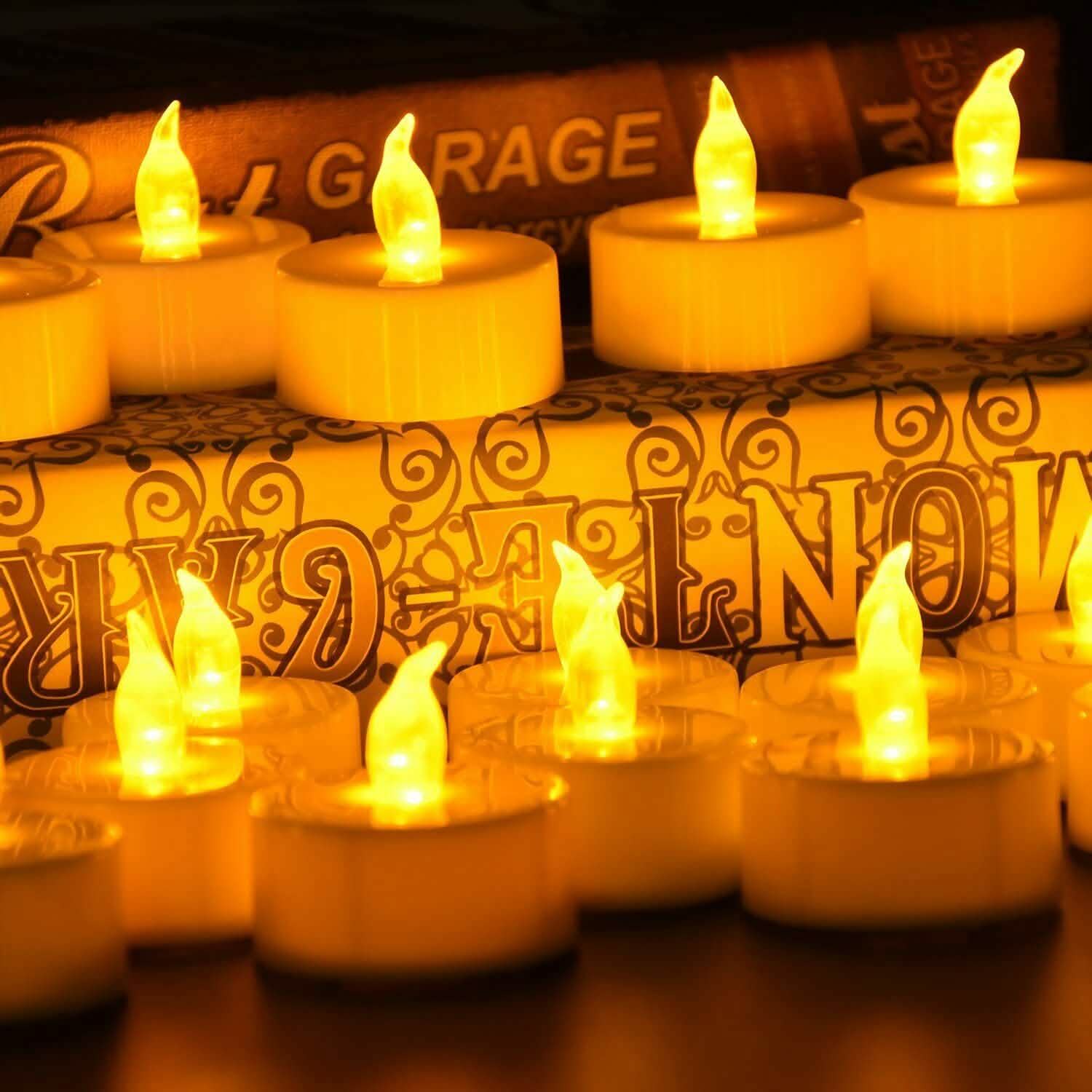 24-Piece: LED Flameless Tealight Smokeless Flickering Candles