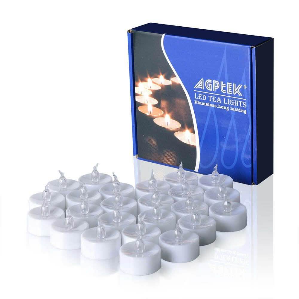 24-Piece: LED Flameless Tealight Smokeless Flickering Candles