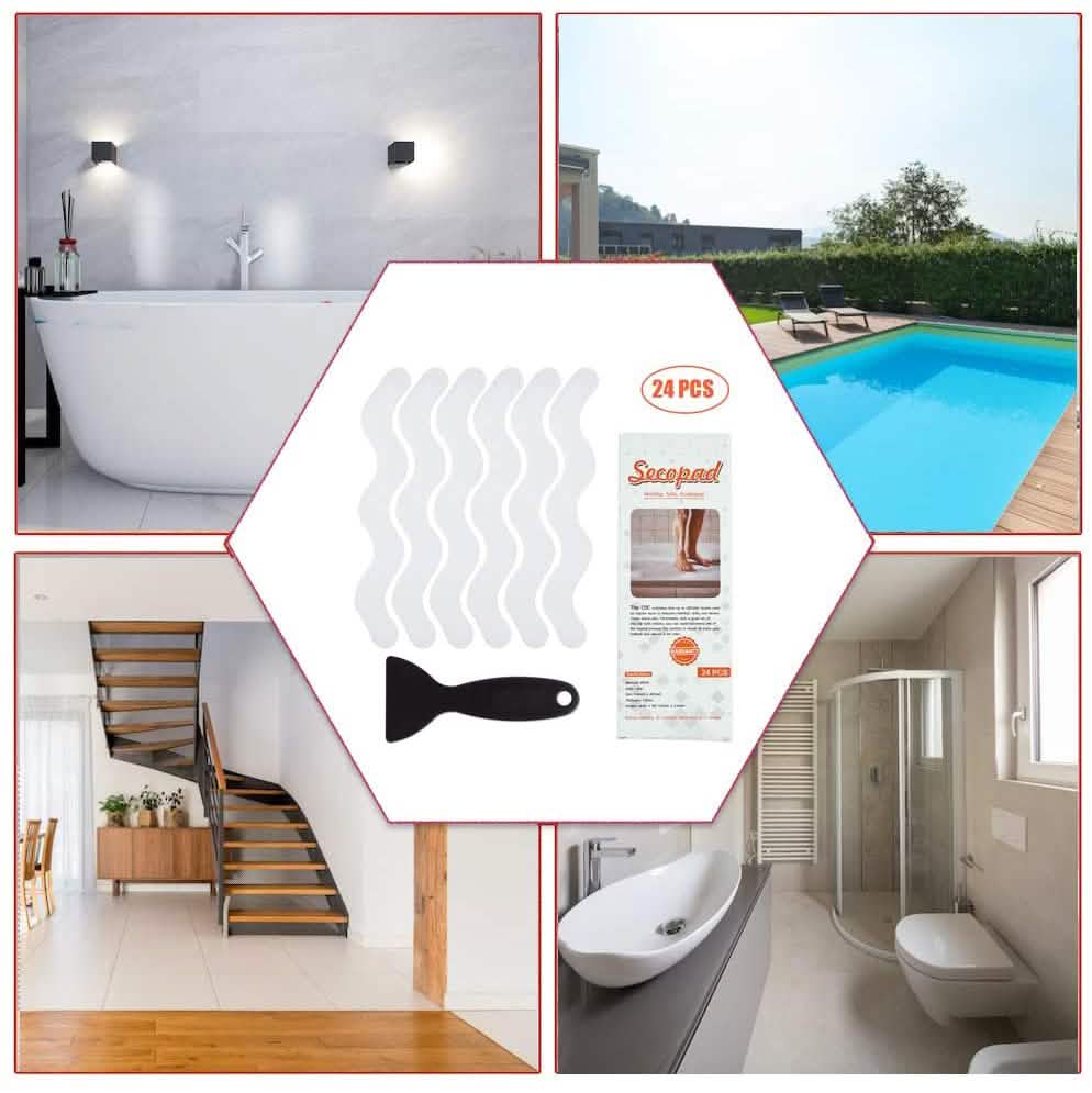 24-Piece: Safe Tub Strips Adhesive Non-Slip Shower Stickers Set