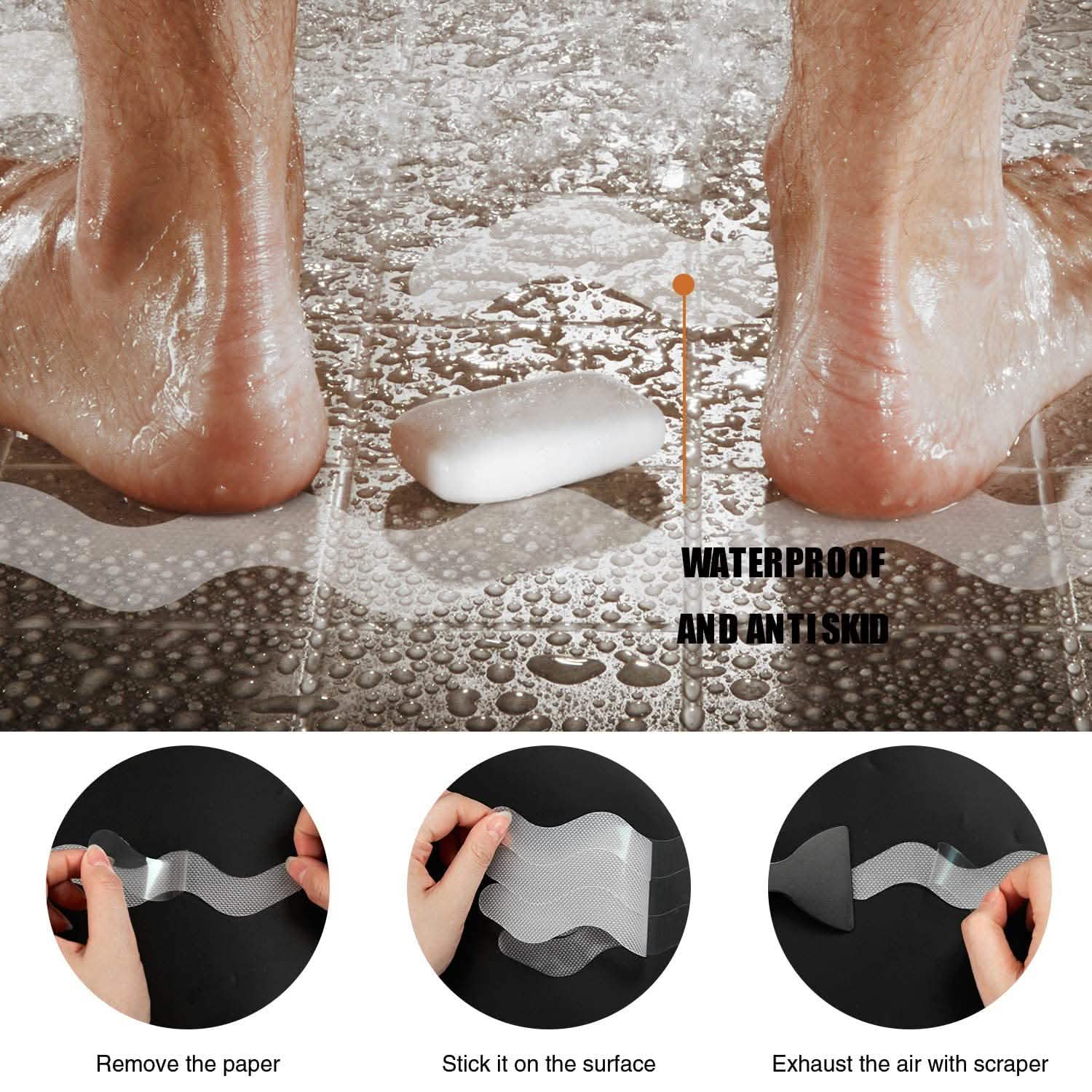 24-Piece: Safe Tub Strips Adhesive Non-Slip Shower Stickers Set