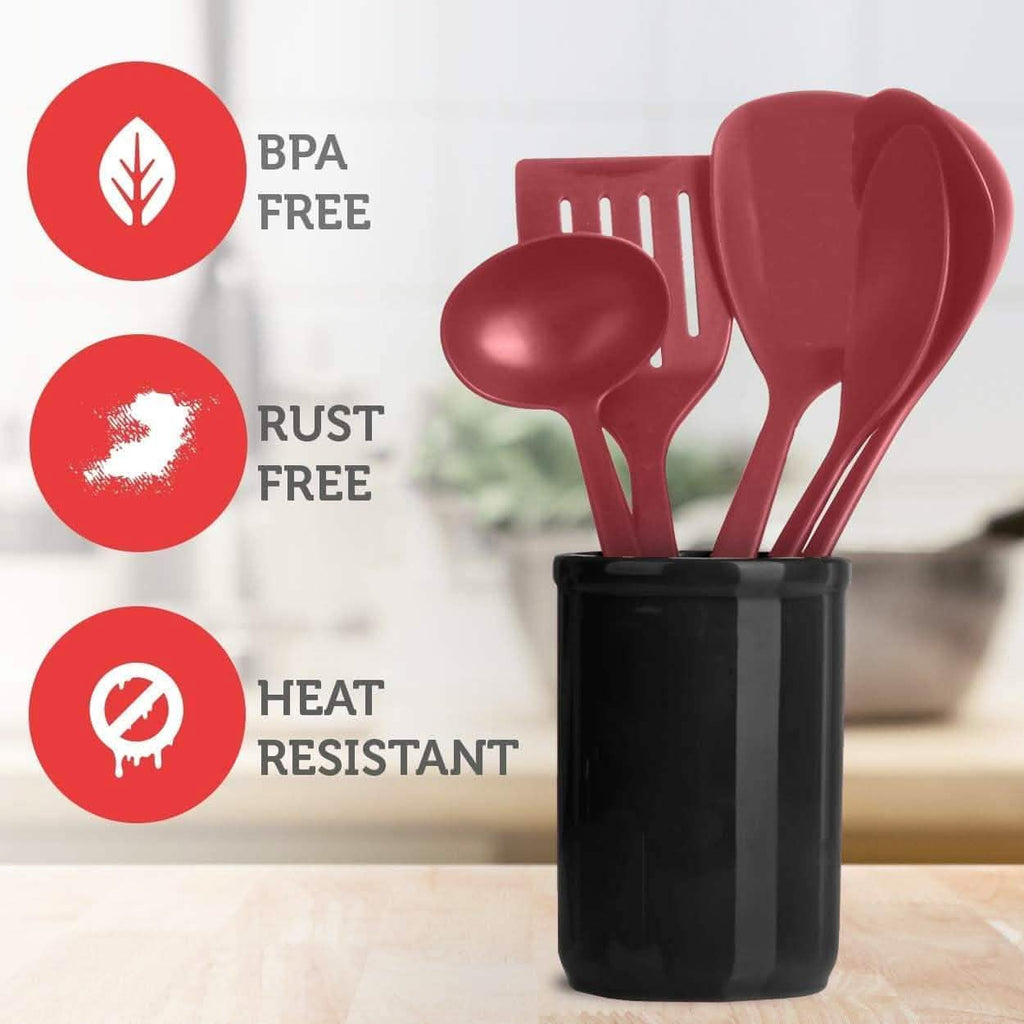 24-Piece Set: Nylon and Stainless Steel Utensil Set