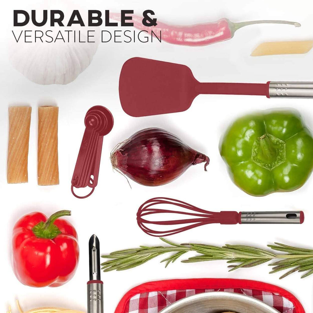 24-Piece Set: Nylon and Stainless Steel Utensil Set