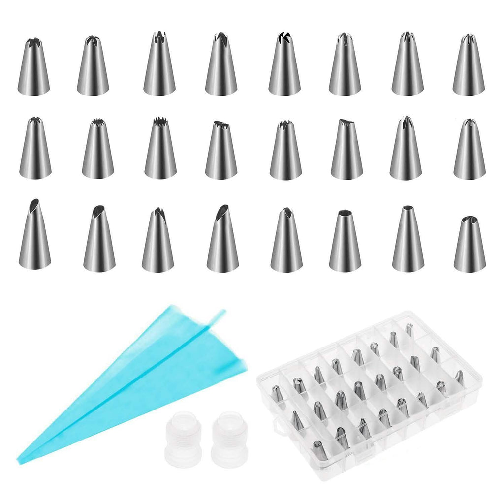 24-Piece: Stainless Steel Cake Decorating Supplies Kit