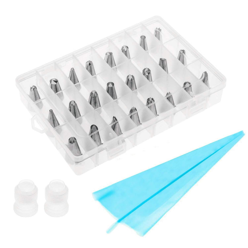 24-Piece: Stainless Steel Cake Decorating Supplies Kit