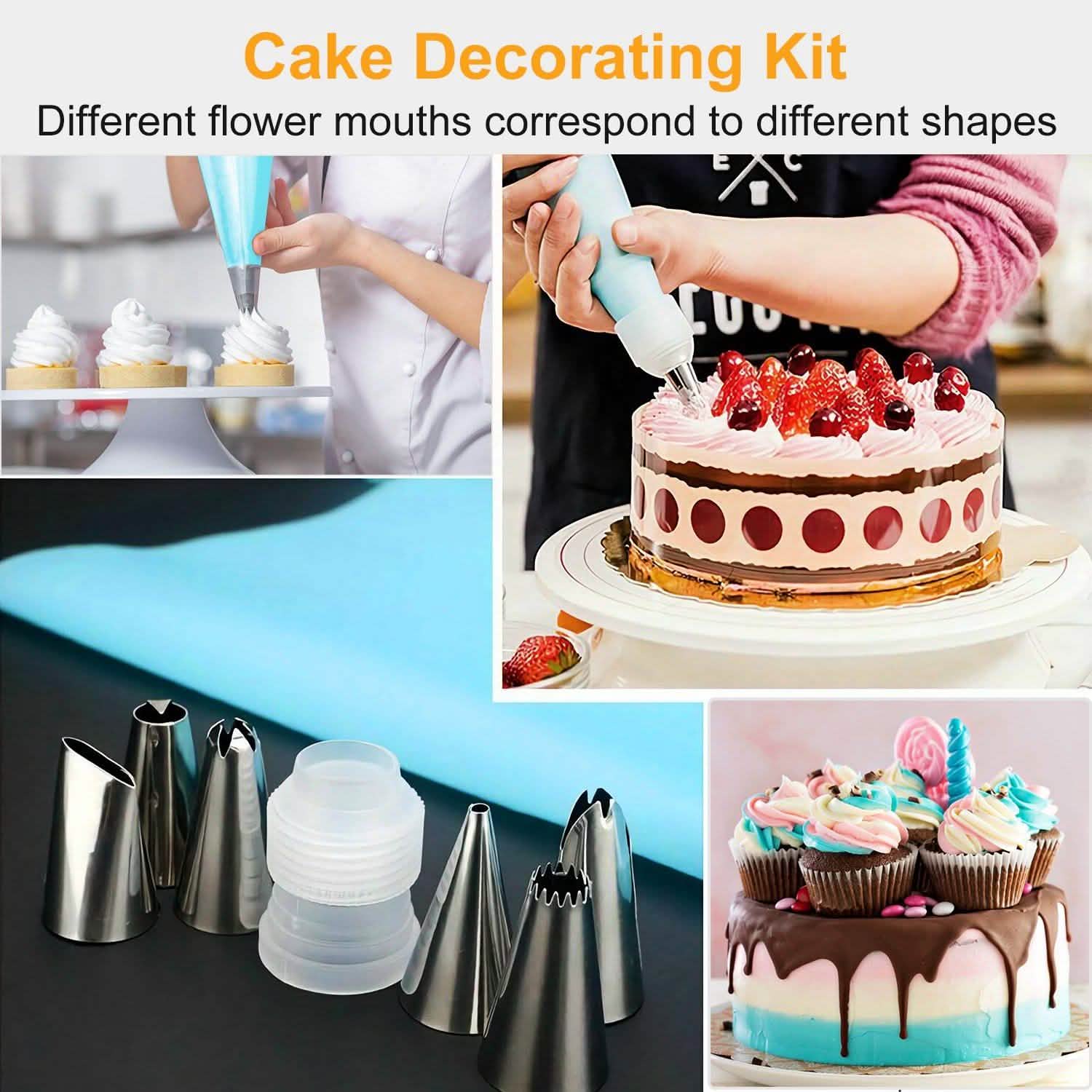 24-Piece: Stainless Steel Cake Decorating Supplies Kit