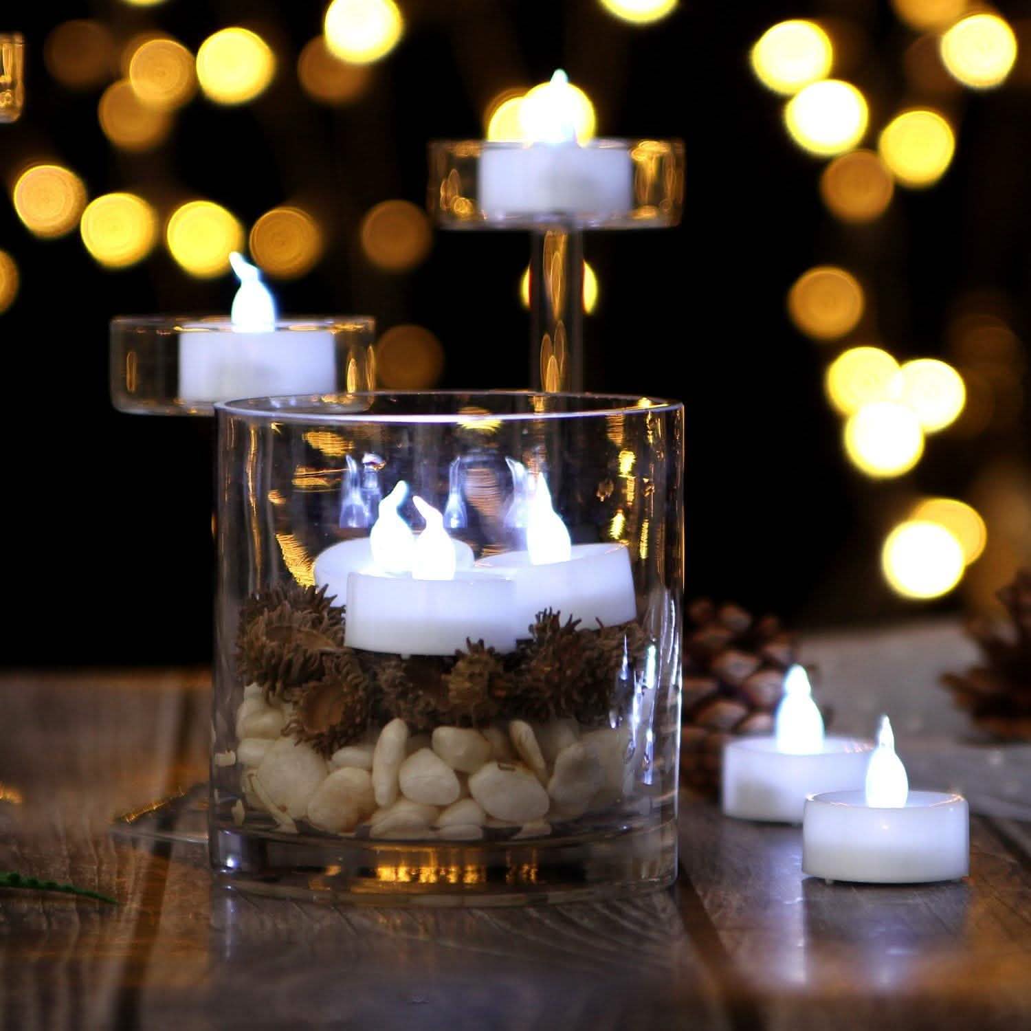 24-Piece: Warm White LED Tealight Flameless Smokeless Candles
