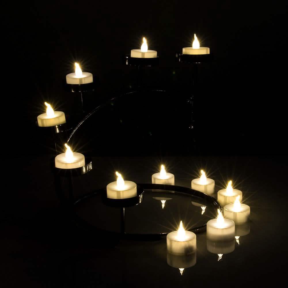 24-Piece: Warm White Tealights Timer Flameless Smokeless Candles