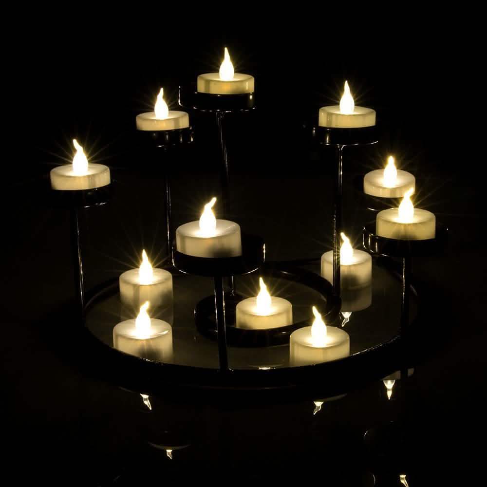 24-Piece: Warm White Tealights Timer Flameless Smokeless Candles