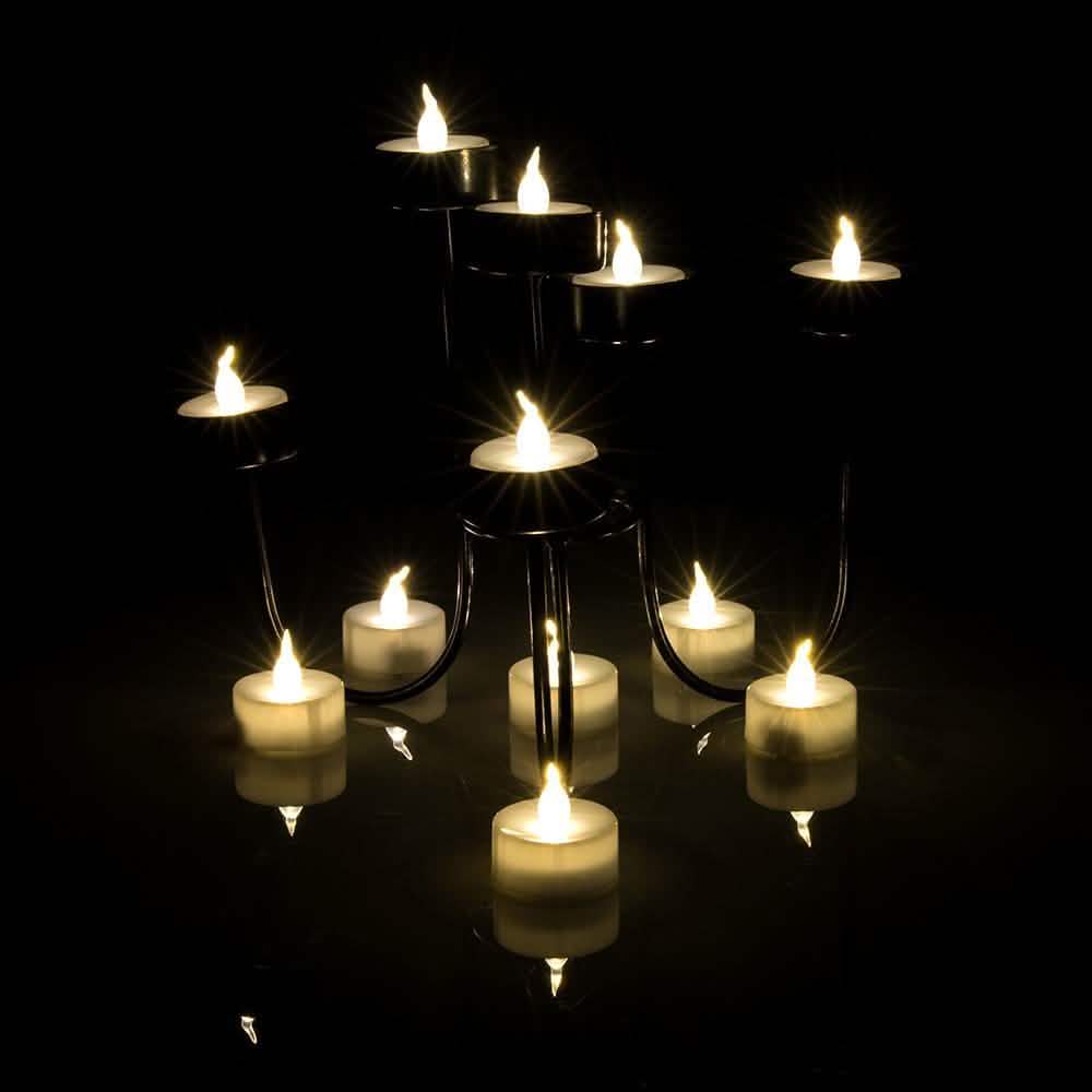 24-Piece: Warm White Tealights Timer Flameless Smokeless Candles