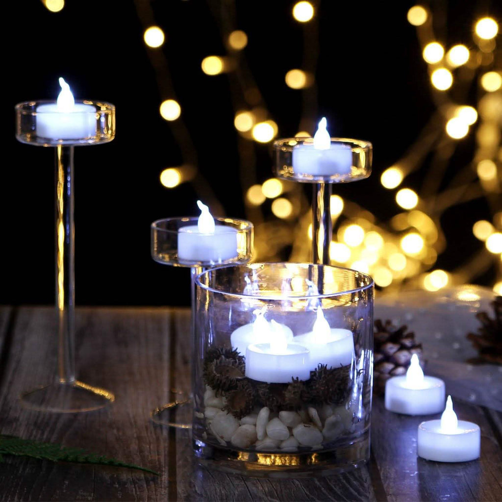 24-Pieces: Cool White LED Flameless Tealight Smokeless Timer Candles