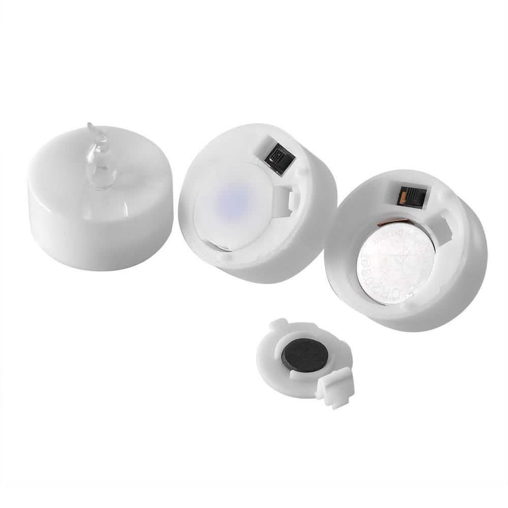 24-Pieces: Cool White LED Flameless Tealight Smokeless Timer Candles