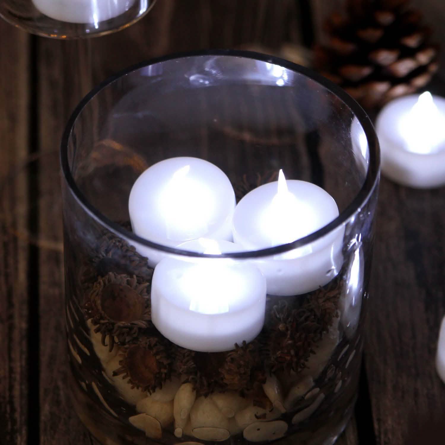24-Pieces: Cool White LED Flameless Tealight Smokeless Timer Candles