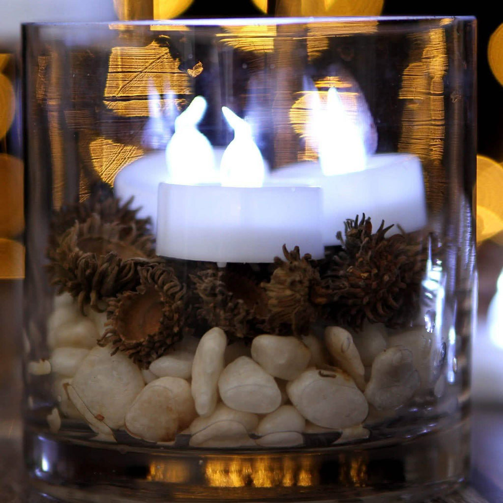 24-Pieces: Cool White LED Flameless Tealight Smokeless Timer Candles
