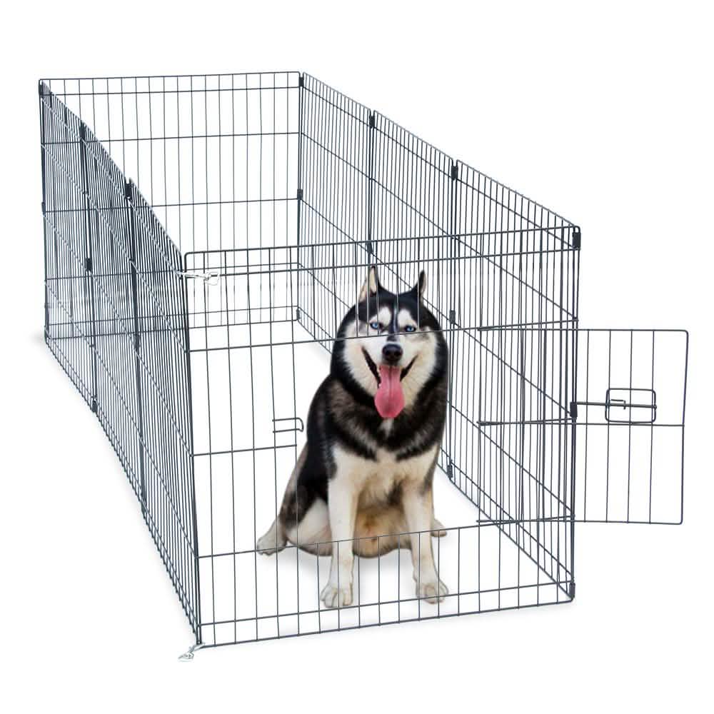 24" Tall Wire Fence 8 Panel Pet Folding Metal Play Pen