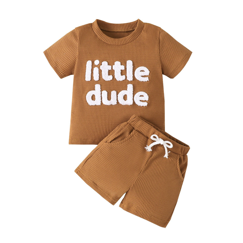 Children's Waffle Short Sleeve Suit