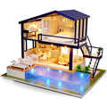 Doll House Wooden Furniture Diy House Miniature Box Puzzle Assemble 3D Miniaturas Dollhouse Kits Toys For Children Birthday Gift