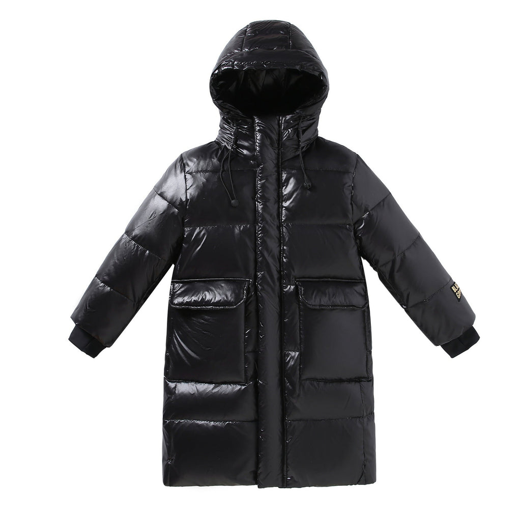 Down Jacket Boy's Long Overfashionable Knee Western Style