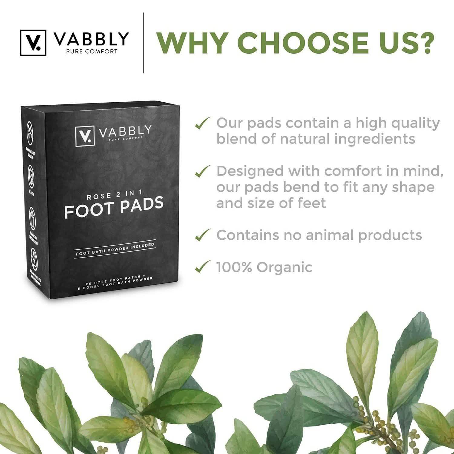 25-Pack: Rose Aroma Bamboo Vinegar Foot Pads with Herbal Foot Bath Powder