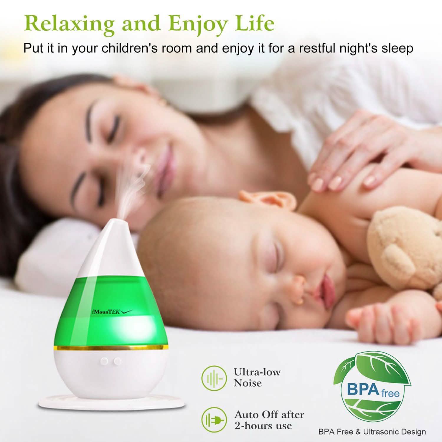 250 ML Cool Mist Humidifier with 7 Color Changeable LED Lights