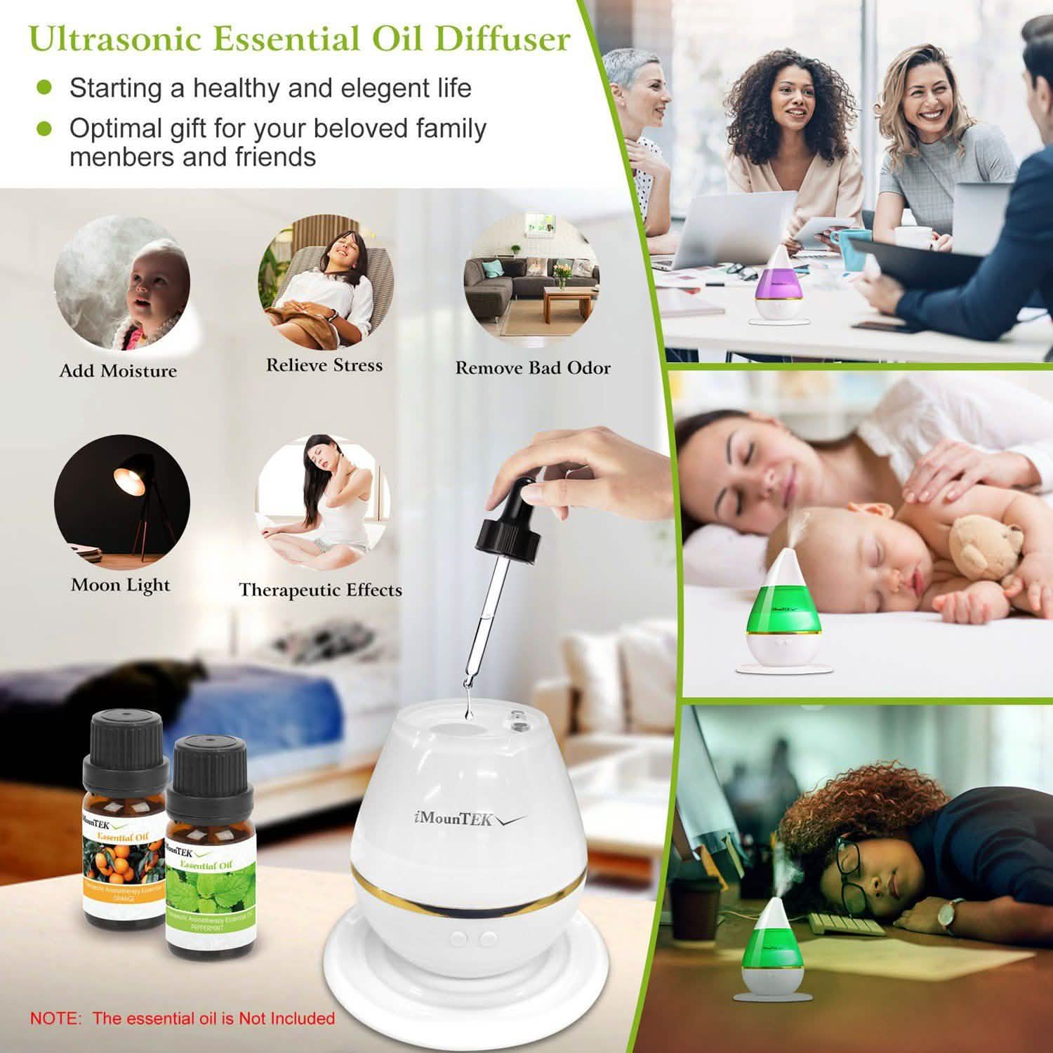 250 ML Cool Mist Humidifier with 7 Color Changeable LED Lights