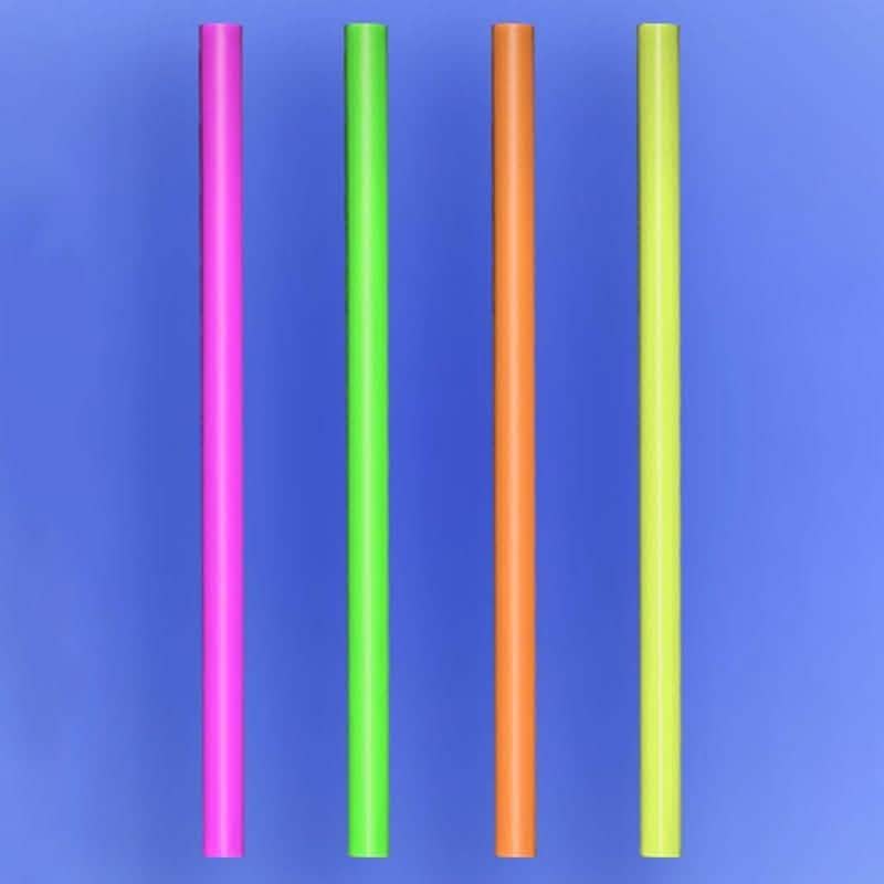 250-Pieces: Wow Plastic Neon Disposable Plastic Drinking Straws