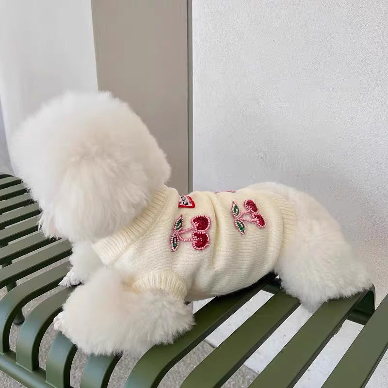 Teddy/Bichon/Maltese Winter Warm Sweater - Cute Fruit-Print Knit