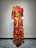 Swing Ladies Print Shirt Dress Middle East Ladies Clothing