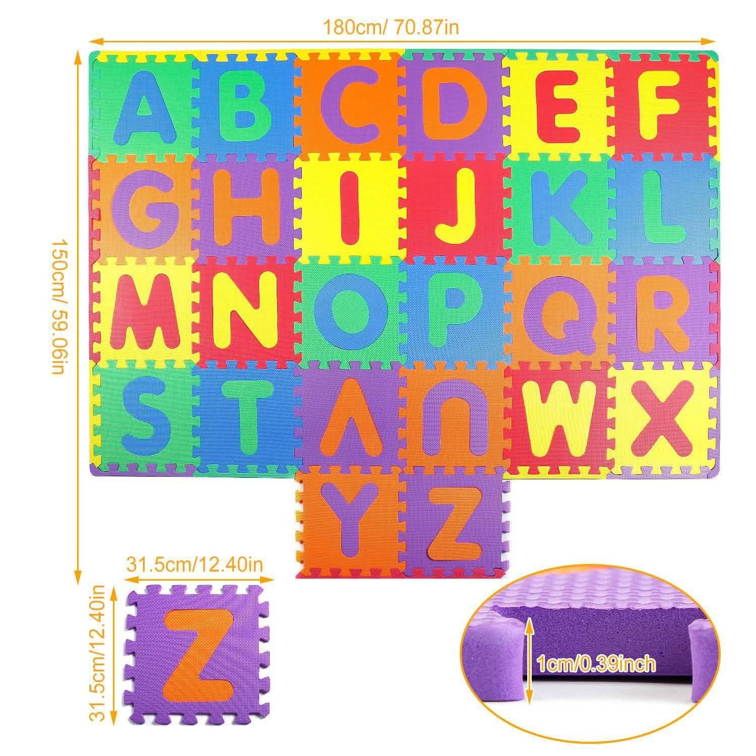 26-Piece: Kids Alphabet Play Mat For Infants Baby Toddlers