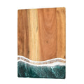 Acacia Wood and New Resin Cutting Board Wave Spliced Design Kitchen Fruit and Steak Board for Chopping Rectangle Wooden Boards