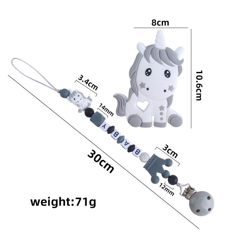 Teething Silicone Pacifier Clip With Toy