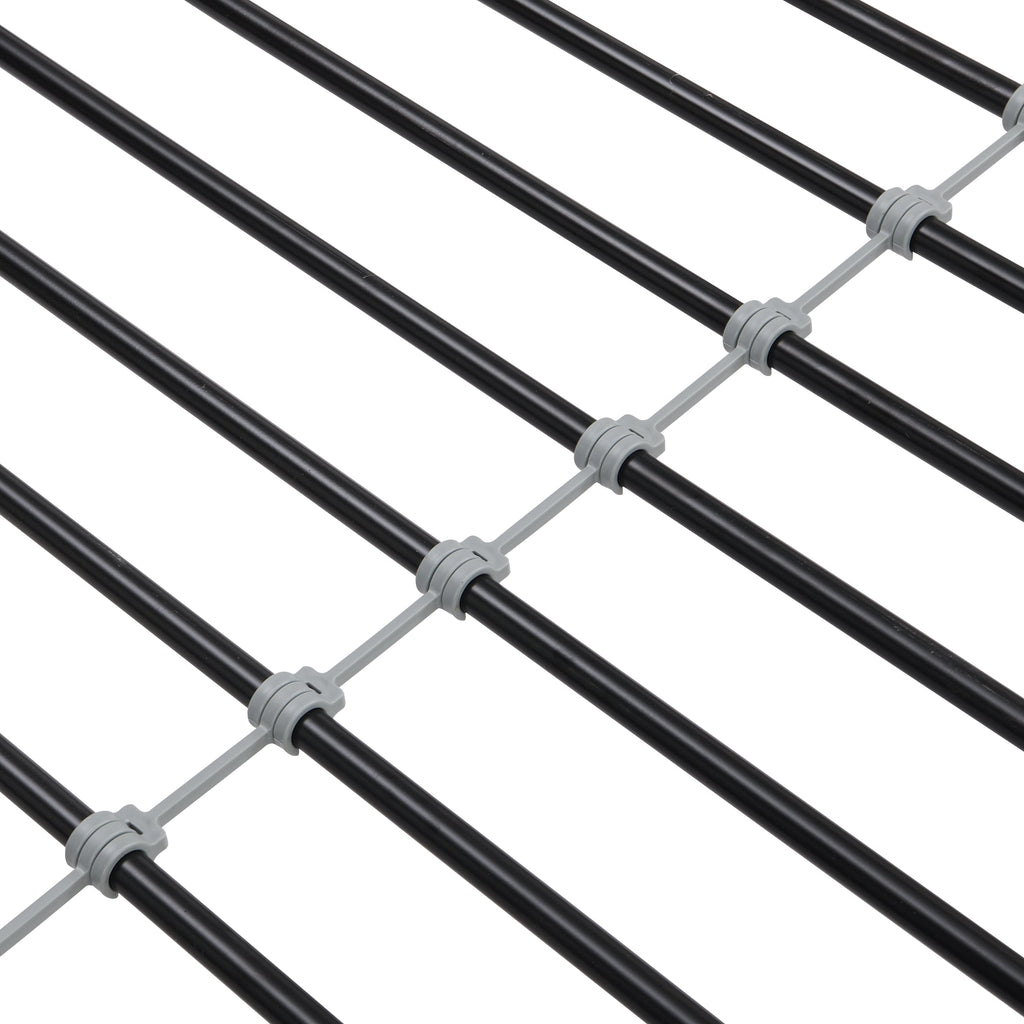 Double decker bed, size above twin bed, with 2 ladders and full-length guardrail, metal, storage space, black